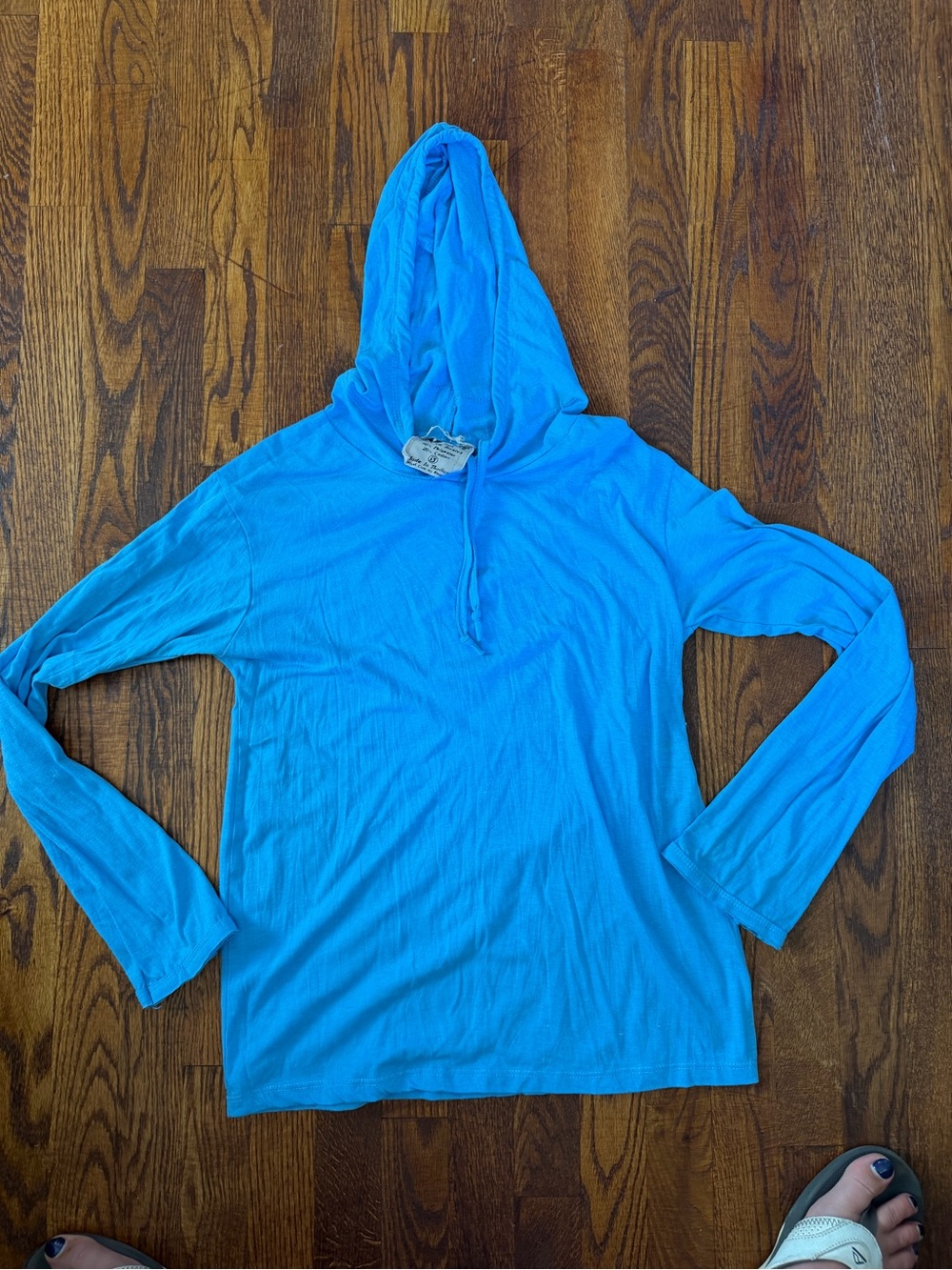 Bright Blue Long Sleeve Hoodie Tee